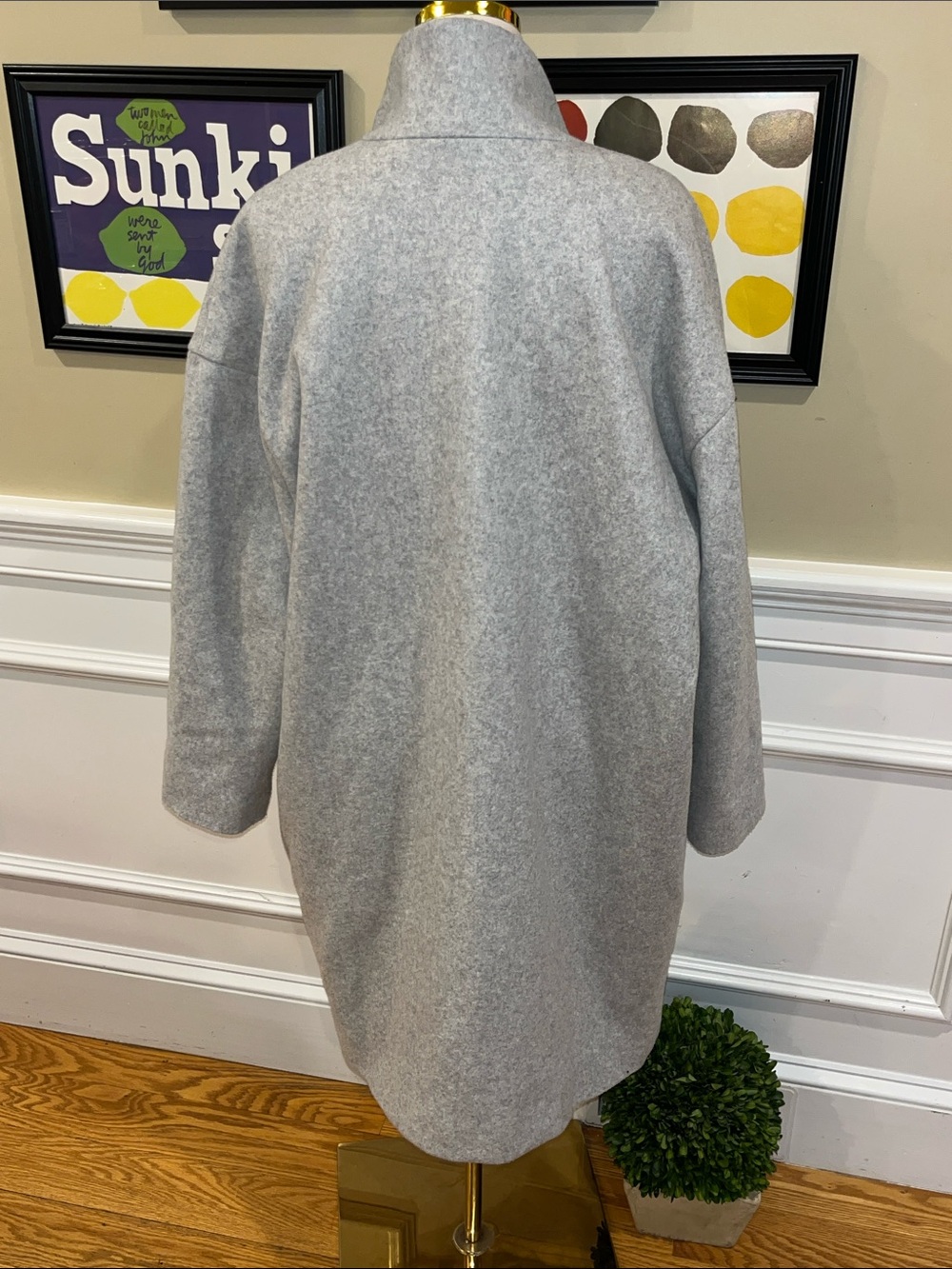 Vuori Soho Oversized Open Front Melton Overcoat - Picture 7 of 14